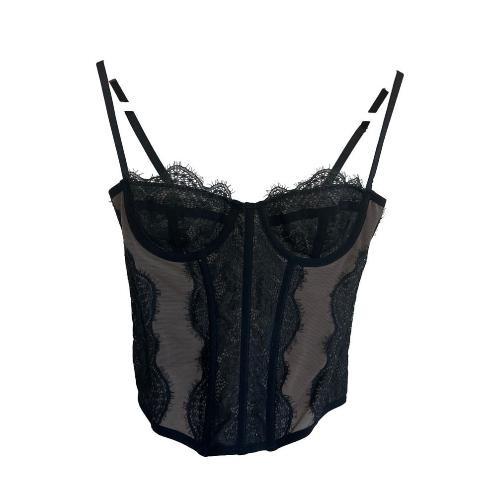Out From Under Urban Outfitters Black Lace Corset Top Bustier Lingerie Small